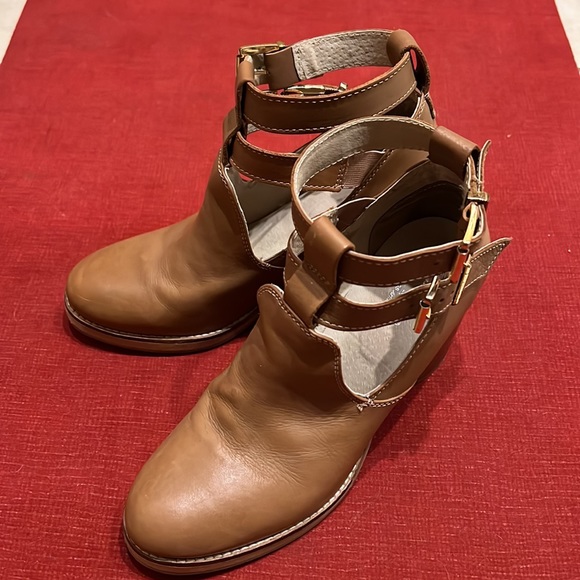 SEYCHELLES Double Ankle Strap High Heel Leather Booties 7.5 - Picture 4 of 7